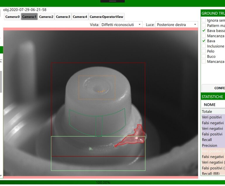 Screenshot demo sistema di visione