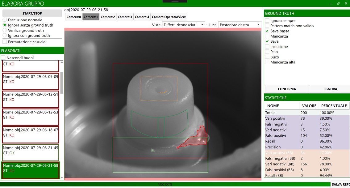 Screenshot demo sistema di visione